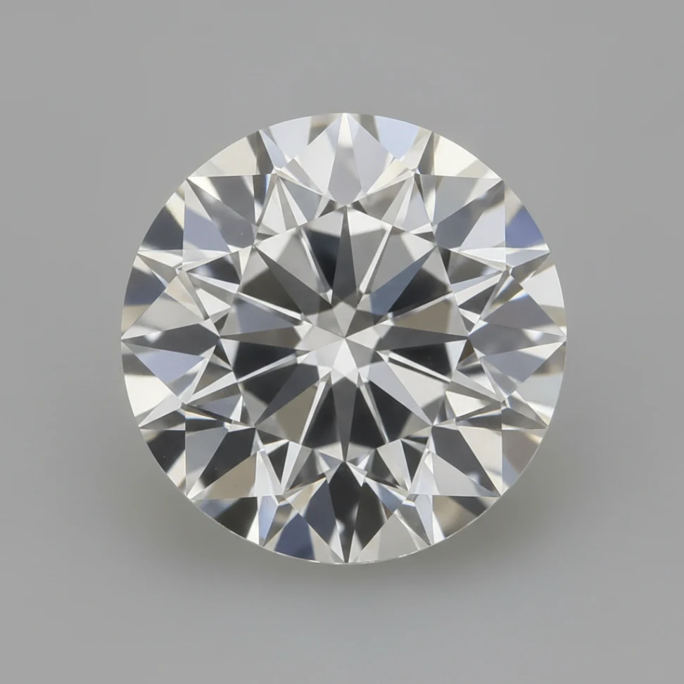Representative IF diamond clarity image showing a loose round brilliant diamond face-up